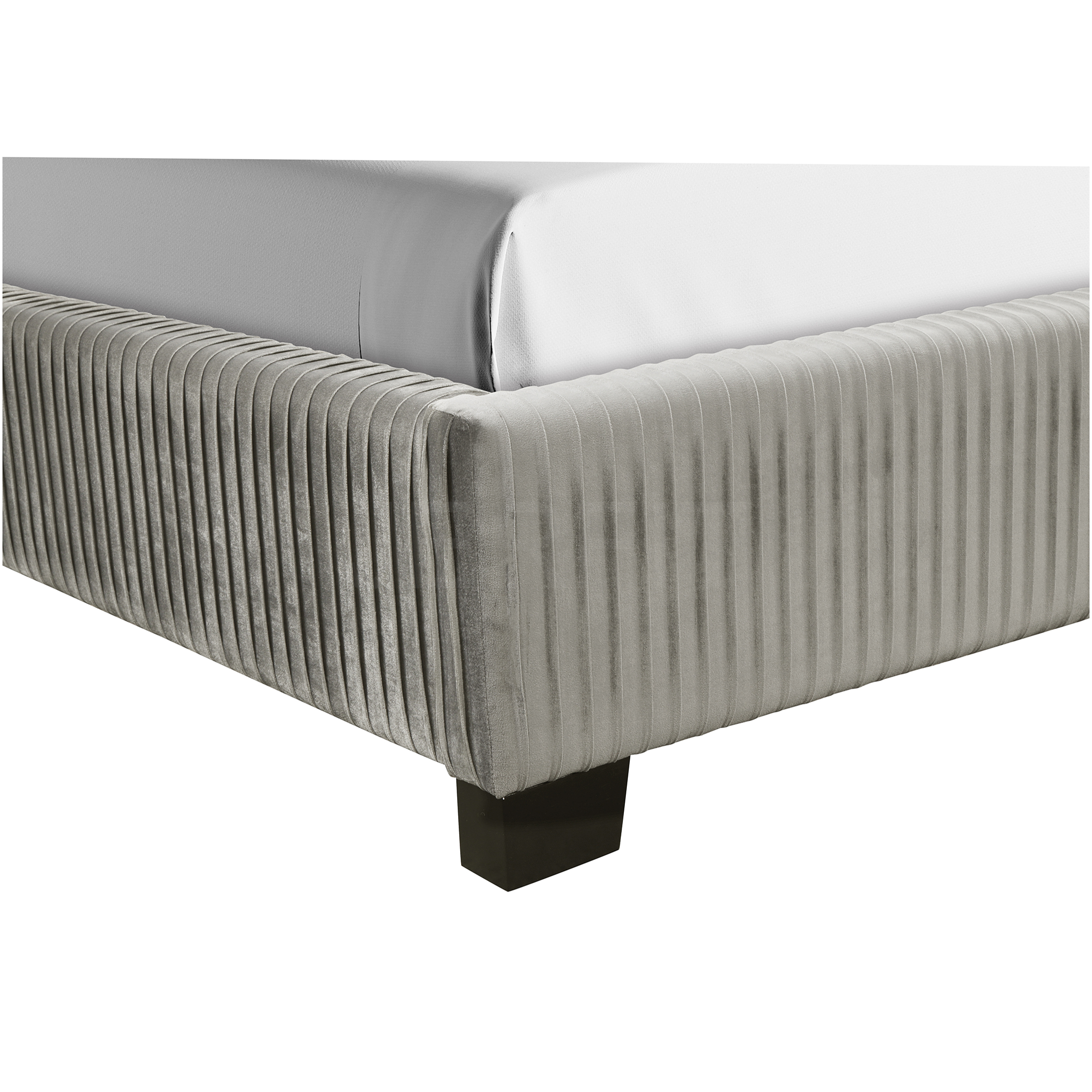 JERFIT Queen Size Upholstered Platform Bed Frame with Headboard, Light Gray - All-in-One Bed in a Box, No Box Spring Needed