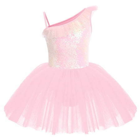 

OBEEII Kids Baby Girl Ballet Dancewear Gymnastics Outfit One-piece Dancewear 9-10 Years Pink