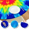 thumbnail image 4 of Rainbow Tie Dye Mandala Pattern Round Fitted Tablecloth with Elastic Edge,Dining Table Cover Waterproof,Outdoor Round Tablecloth for Camping,Dining,Indoor and Outdoor, 4 of 7