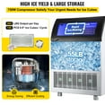 thumbnail image 6 of BENTISMbrand Commercial Ice Maker 300lbs/24h, 750W Commercial Ice Machine with 88lbs Storage Capacity, Stainless Steel Construction Ice Cube Making Machine, 6 of 10