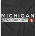 thumbnail image 2 of Michigan Map State Shape Established Men's Graphic T Shirt Tees Brisco Brands X, 2 of 6