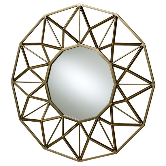 Octogone Wall Mirror Antique Gold