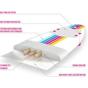 Barbie Signature 8ft Surfboard by Wavestorm | Soft foam Surfboard for Kids and Adults | Graphic top Deck with high Density Slick Bottom | White and Pink Color | Leg Leash and Fin Set Included