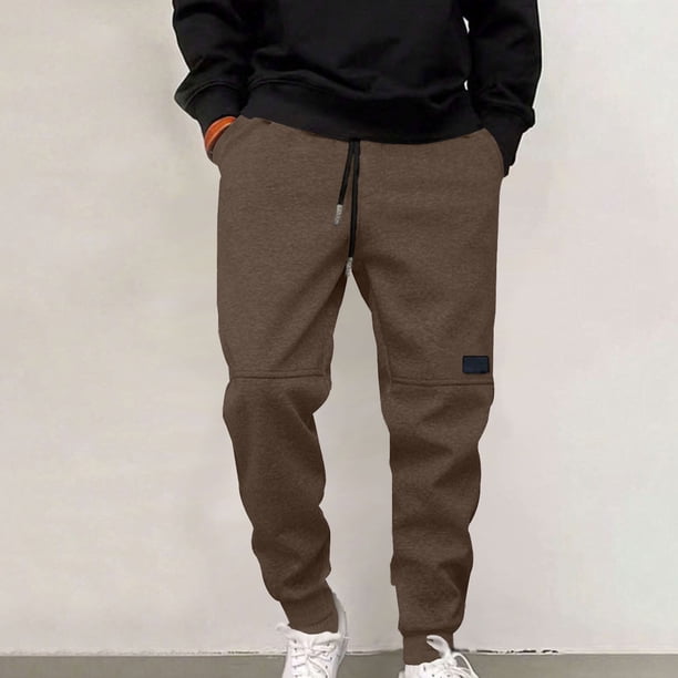 Pantalones largos de moda para hombre, casuales, de color sólido, de pana, con bolsillos y cuerda elástica, pantalones casuales para hombre.