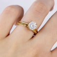 thumbnail image 2 of Jewelerix Classic Round Cut Moissanite Solitaire Engagement Ring in Yellow Gold Vermeil Band, Women’s Promise Ring, Timeless Minimal Jewelry Gift, 2 of 6