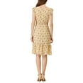 thumbnail image 3 of Allegra K Women's Flutter Sleeves V Neck Smocked Waist Ruffle Floral Dresses, 3 of 5