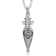 Harry Potter Silver Plated Felix Felicis Potion in The Bottle Pendant Necklace, 18 Chain
