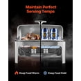 thumbnail image 5 of VEVOR Roll Top Chafing Dish Buffet Complete Set, 9Qt Stainless Steel Chafer with Full Size Pan, Rectangle Catering Warmer Server with Lid Water Pan Folding Stand Fuel Holder Meal Clip, Silver, 5 of 10