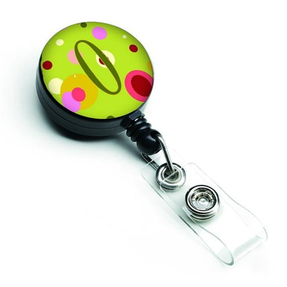 Carolines Treasures CJ1010-OBR Letter O Monogram Lime Green Retractable Badge Reel