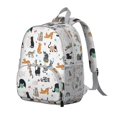 thumbnail image 4 of Funny Cat Print Student Backpack – Hand-Drawn Cat Graphic With Floral Cat Design And Minimalist Abstract Cat Art Pattern, 4 of 6