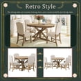 thumbnail image 6 of Williamspace 5 Piece Dining Table Set, 54" to 42" Expandable Kitchen Table with 4 Upholstered Chairs for Dining Room Kitchen Living Room Apartment, Retro Extendable Table Set, Oak, 6 of 7
