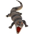 thumbnail image 3 of Figura de acción de juguete de cocodrilo, divertido modelo de cocodrilo de simulación, reptil, con sonido para fiestas, carnavales, festivales (color oscuro), 3 of 5