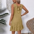 thumbnail image 5 of ClodeEU Women's Sleeveless Tank Dress with Ruffle Hem and Back Tie,Casual Loose Fit Knee Length Dress Khaki,Women's Plus L, 5 of 8