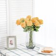 thumbnail image 4 of 10Pcs Yellow Artificial Rose Flowers, Realistic Blossom Fake Roses with Long Stems, Single Silk Roses Flower Bouquet Arrangement for Valentine's Day Wedding Bridal Shower Party Home Table -by Coolmade, 4 of 8