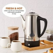 Elite Gourmet 12-Cups Stainless Steel Coffee Percolator with Base-
