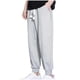 thumbnail image 1 of Pantalones de hombre de longitud completa, color liso, con bolsillos y cordón, con perneras ajustadas, de poliéster., 1 of 3