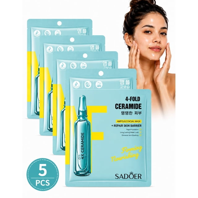 Kit 5 Mascarillas Faciales Reafirmantes Y Nutritiva 4 Ceramidas