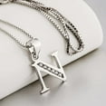 thumbnail image 5 of Personalized 26 Letter Alphabet Pendant Necklace Charms, Cubic Zirconia, S925 Sterling Silver, 5 of 6