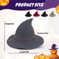 thumbnail image 2 of Sombrero de bruja HOHOM de lana de ala ancha para mujer (gris oscuro), 2 of 7