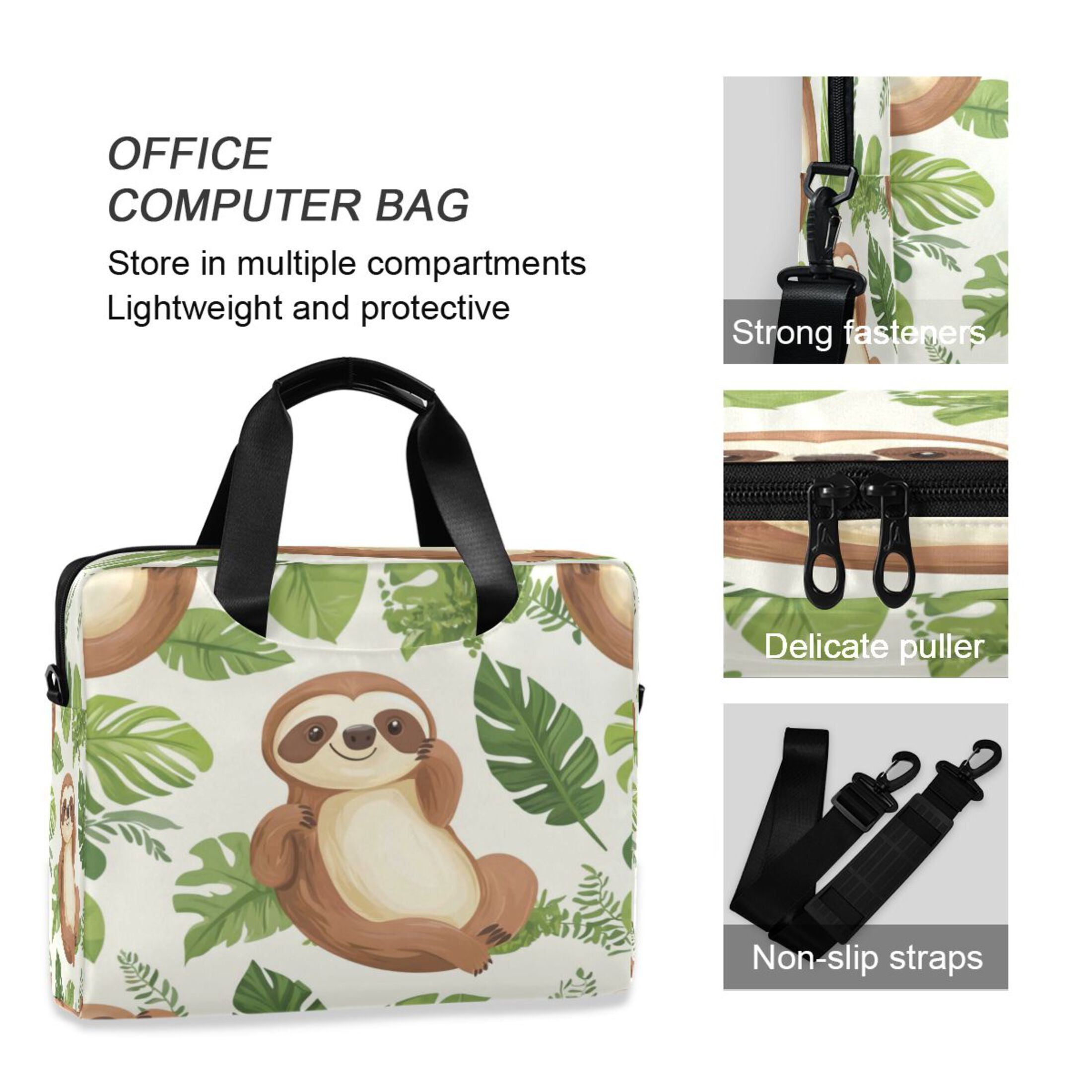 Laptop Bag Laptop Briefcase 15.7 x 3 x 11.8 Inches Laptop Bag Briefcases Laptop Storage Travel Laptop Bag Work Laptop Bag Cartoon Sloth