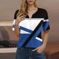 thumbnail image 2 of VERUGU Shirts for Women Fashion Printed Short Sleeve Blouse Round Neck Casual Tops Blue S, 2 of 4