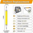 thumbnail image 5 of R7s 118mm 40w Led Bulb Cool White 6000k, 3000lm, J118 400w Halogen Lamp Equivalent, Dimmable, 360 Degree Linear 40w R7s Tw, 5 of 5