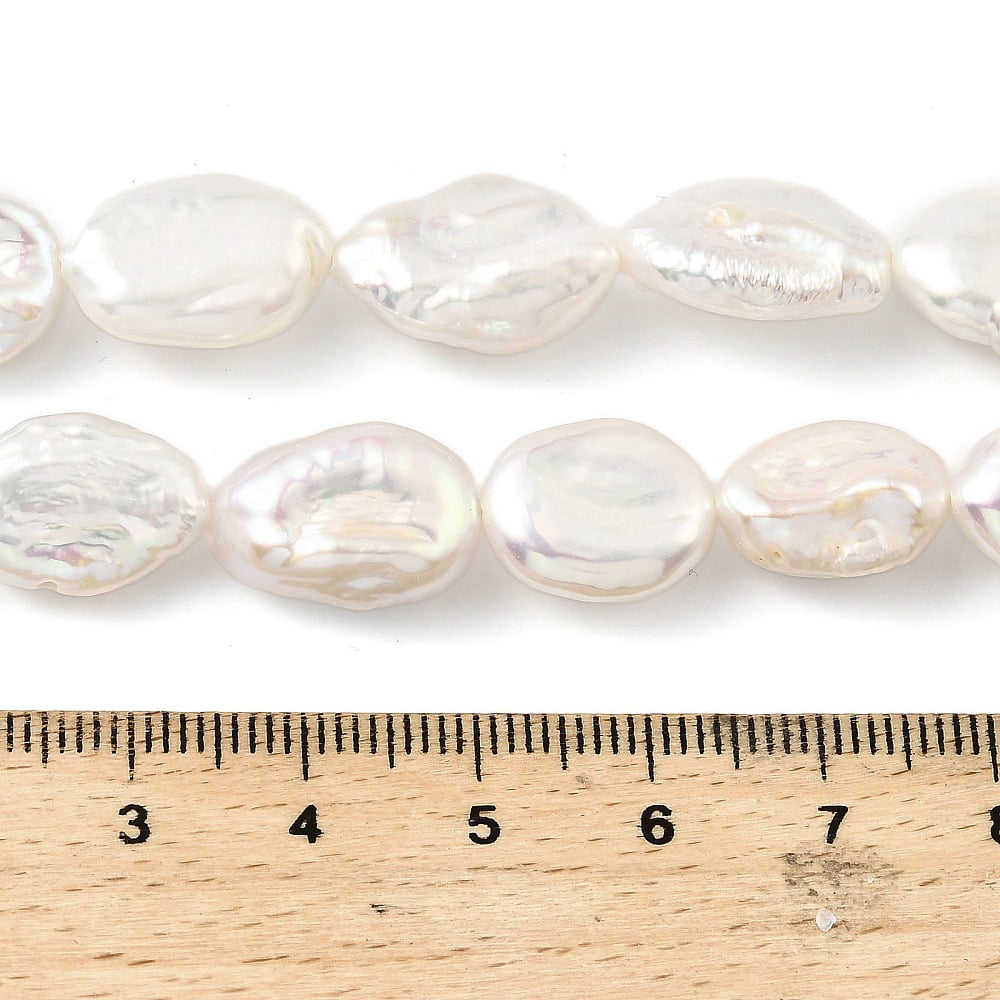 Baroque Natural Keshi Pearl Beads Strands Natural Cultured Freshwater Pearl 12~18x10.5~12.5x4~8mm Hole: 0.7mm 15.08~15.47 inch(38.3~39.3cm)