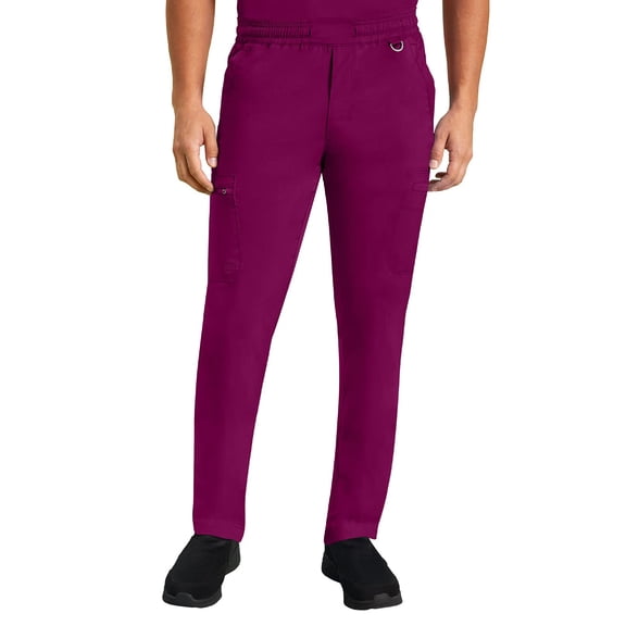 Healing Hands Scrub Pants for Men Daniel Utility Bottoms with 6 Pockets, 2-Way Stretch and Durable Fabric 9300, Wine,LT