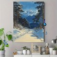 thumbnail image 4 of Qisvanset 12x16 Inch 2D Flat Framed Canvas Art, Warm Light Snow Town Cozy Winter Holiday Home Wall Decor, 4 of 5