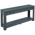 thumbnail image 3 of Table Console Bleu Marine avec Rangement - Table d'Accent en Bois Massif de 63 Pouces & MDF pour Entrée/salon avec Tiroirs & Étagère - Design Chic Rustique Vieilli, 3 of 21