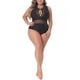 thumbnail image 4 of Traje de baño de una pieza de talla grande Agnes Orinda para mujeres, trajes de baño de malla, espalda abierta, lazo, escote profundo 4X Negro, 4 of 8
