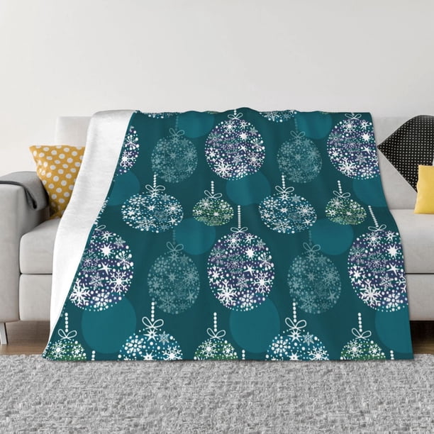 Balery whiter Snowflake balloons Manta de Franela con Dibujo, Lujo Ultra Suave y Cálido, Antipelusa y Resistente a las Arrugas para Cama, Sofá, Camping -40"x30"