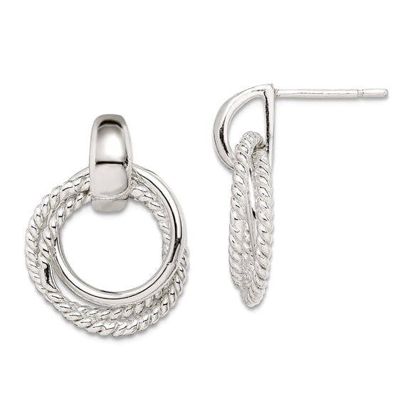 925 Sterling Silver Twisted Post Long Drop Dangle Earrings 20.68x15.33mm Wide Dangle Earring for Women