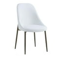thumbnail image 1 of Chaise, Jeu de 2, Moderne en Similicuir et Métal - Blanc et Or Vieilli, 1 of 7