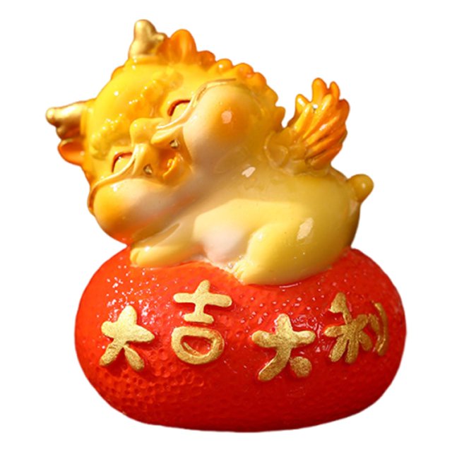 Figura de adorno de escritorio, regalo chino, artesanía, linda obra de arte, figura de animal de resina Estilo C