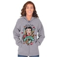 thumbnail image 4 of Betty Boop Bold Eagle Rose Tattoo Women Plus Size Zipper Hoodie Brisco Brands 2X, 4 of 5