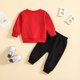 thumbnail image 2 of Gibobby Conjunto de ropa para bebé y niño Conjunto de 2 uds de camisetas y pantalones con estampado de de manga larga para niños pequeños(Rojo, 3-6 Meses), 2 of 5