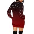 thumbnail image 3 of IROINNID Christmas Hooded Dress for Women with Pocket Graphic Print Thigh Length Xmas Party Dress,Burgundy, 3 of 5