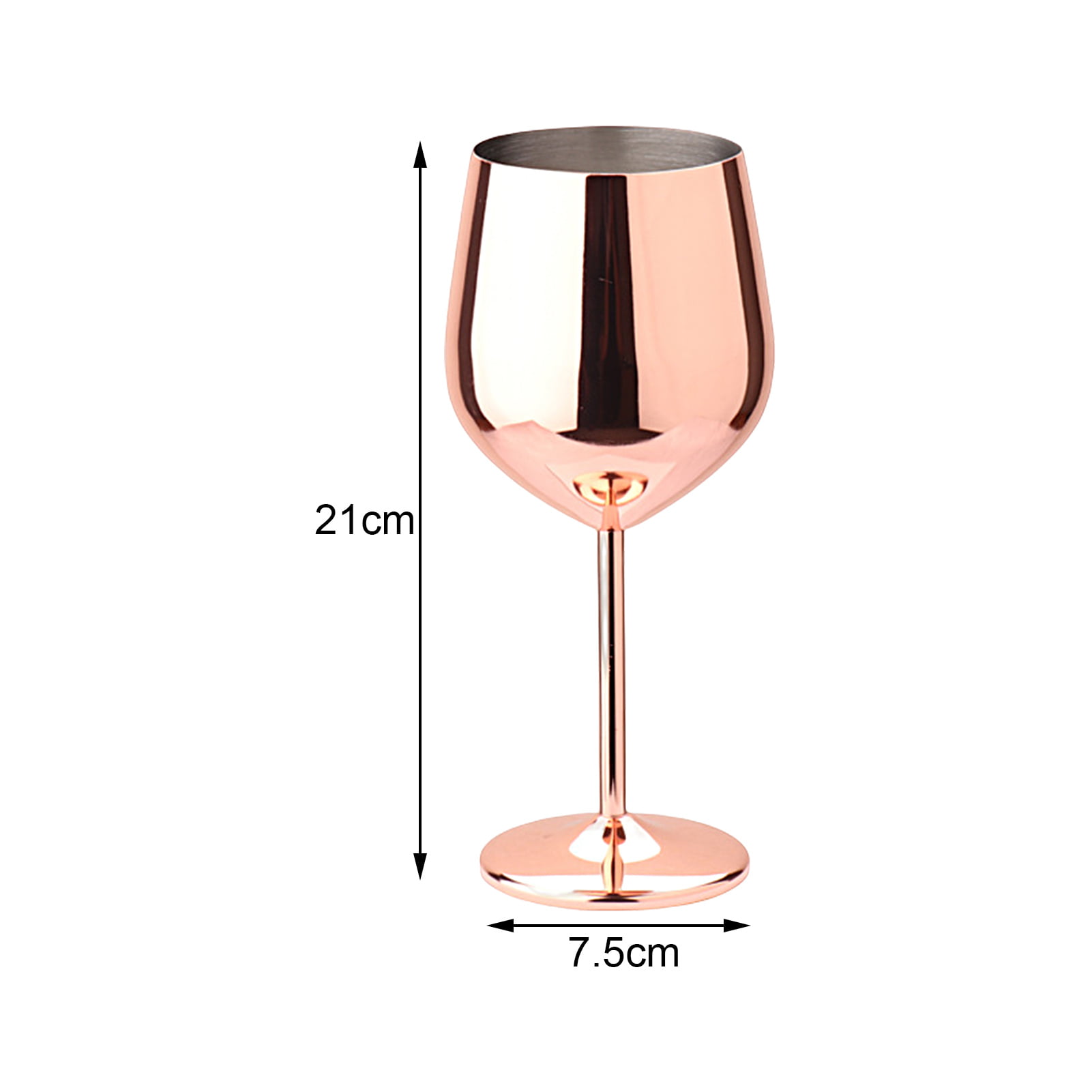 Metal Wine Goblet Stainless Steel Elegant High Hardness Widely  Used Metal Wine Glass Skinny Stem Wine Glasses Portable Metal Wine Glass  Wine Cup with Stems for Party Wedding Banquet(Gold Color