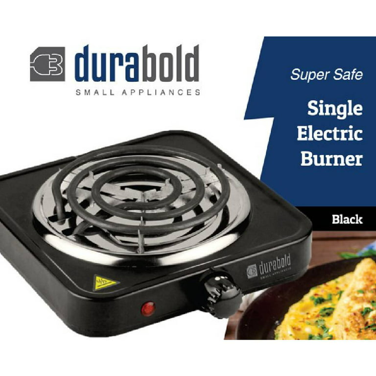 Durabrand Electric Burner SBS110-B Black Single Plug-in Portable Hot Plate  1100W