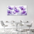 thumbnail image 6 of Asdg12s-Large Canvas for Living Room Purple Anemone Floral Wall Decor Pictures Free Fairy Floating Windflower Print Flower Field Painting Modern Home for Bathroom Bedroom Dining Room, 6 of 7