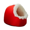 thumbnail image 1 of pitrice Antidérapant Innovation Fermé Chat Portable Peluche Grotte pour Chats Réchauffant Nid pour Animal Intérieur - pour Chaleur Convient aux Animaux Rouge, 1 of 5