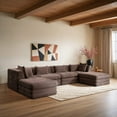 thumbnail image 4 of Meridian Furniture Stellar 152" Brown Chenille Fabric Upholstered 6Pc. Modular Sectional, 4 of 9