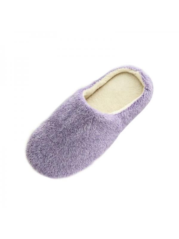 Goldweather Women Men Comfy Slip On Memory Foam Slippers Winter Warm Plush Soft Anti-Slip House Shoes