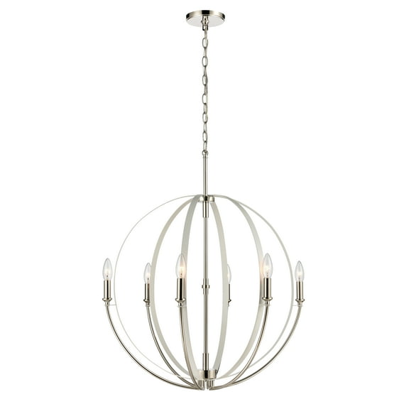 Elk Home 26-Inch Wide Rotunde Chandelier, Contemporary, Matte White