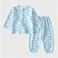 thumbnail image 3 of eczipvz Pajama Sets for Girls Unisex Kids Snug-Fit Cotton Holiday Pajama Set Soft Cute Sky Blue,2-3 Years, 3 of 5