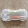thumbnail image 3 of Nomeni Tableware Baby Feeding Training Spoon 2-In-1 Self-Feeding Baby Spoon Tools Kitchen 2Pcs, 3 of 5