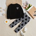 thumbnail image 6 of Gubotare Girls Casual Sets Everyday Practical Girls' Top & Pants Set Straight Leg Pants Print Long Sleeve Sweatshirt Casual Outdoor Wear 7T 8T (Black,7-8 Years), 6 of 6