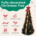 thumbnail image 2 of Árbol de Navidad Prextex Premium de 6 pies con 350 luces cálidas doradas y rojas, 2 of 7