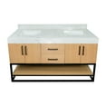 thumbnail image 2 of Ellis 60" Double Bathroom Vanity with Blonde Cabinet and Engineered Marble Countertop, 2 of 7